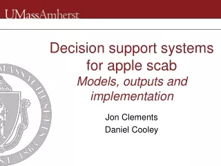 Decision support systems  for apple scab Models, outputs and implementation