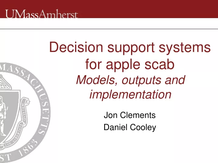 decision support systems for apple scab models outputs and implementation