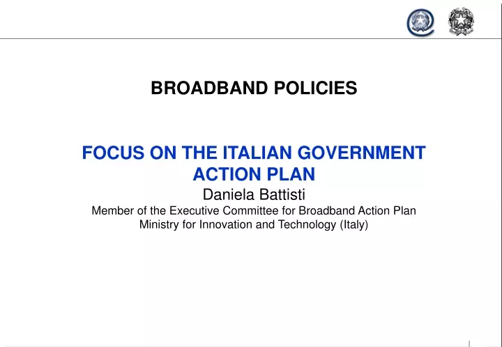 broadband policies focus on the italian