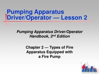Pumping Apparatus Driver/Operator  —  Lesson 2