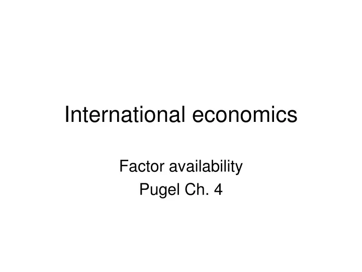 international economics
