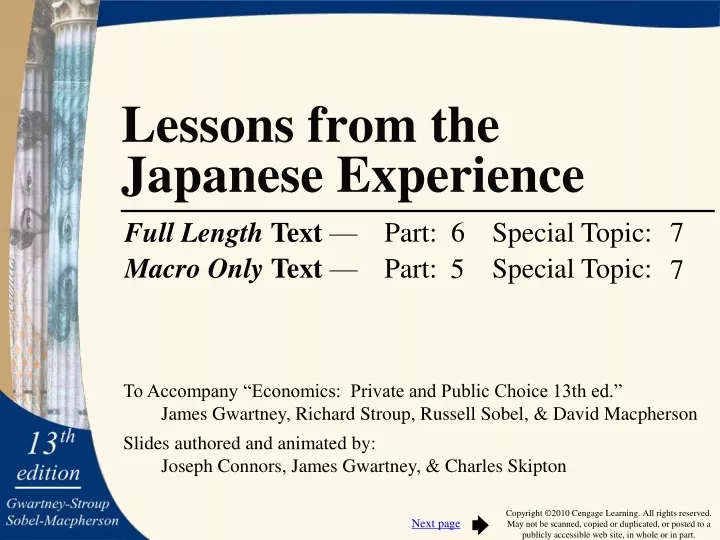 lessons from the japanese experience