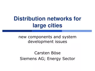 Distribution networks for large cities