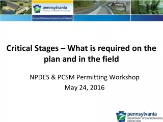 Critical Stages – What is required on the plan and in the field