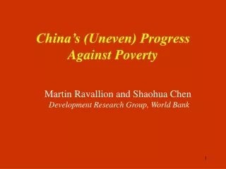 China’s (Uneven) Progress Against Poverty