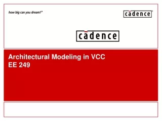 Architectural Modeling in VCC  EE 249