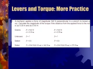 Levers and Torque: More Practice