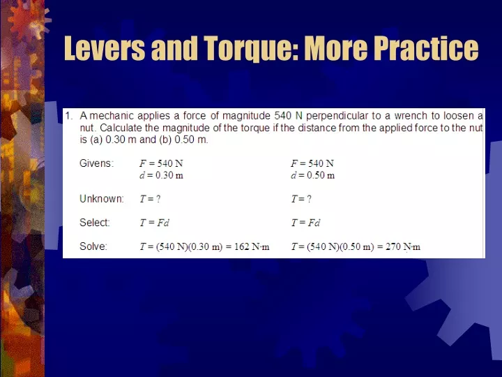 levers and torque more practice