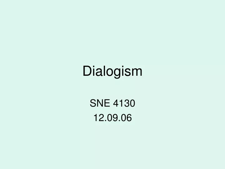 dialogism