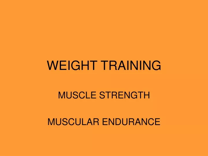 weight training