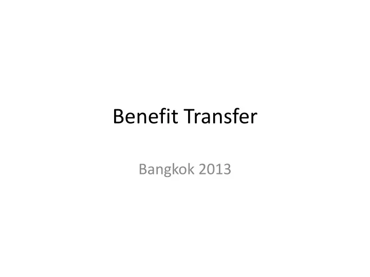 benefit transfer