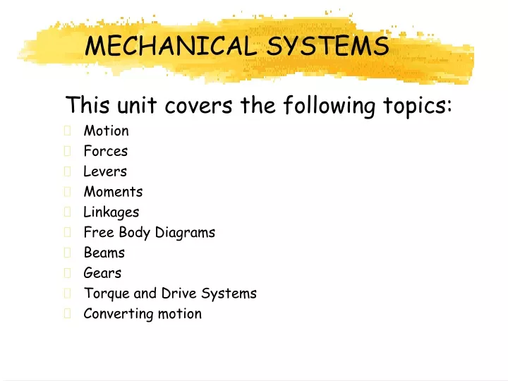 mechanical systems