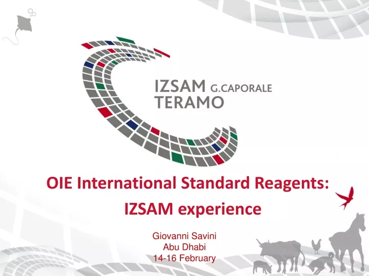 oie international standard reagents izsam experience