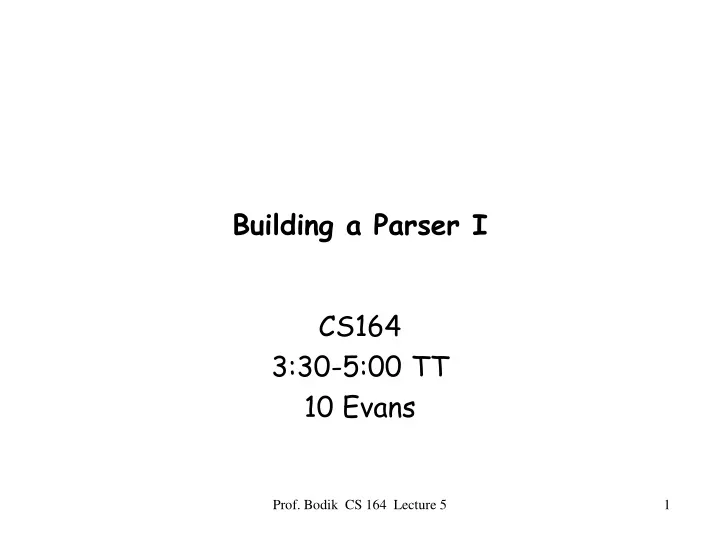 building a parser i