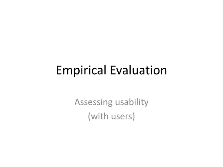 empirical evaluation