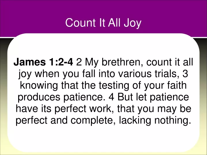 count it all joy