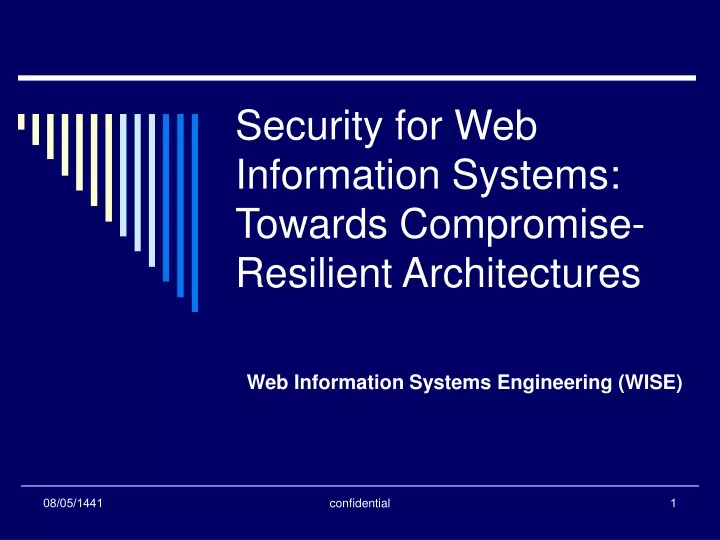 security for web information systems towards compromise resilient architectures