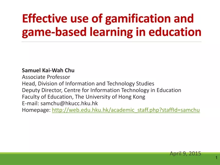effective use of gamification and game based learning in education