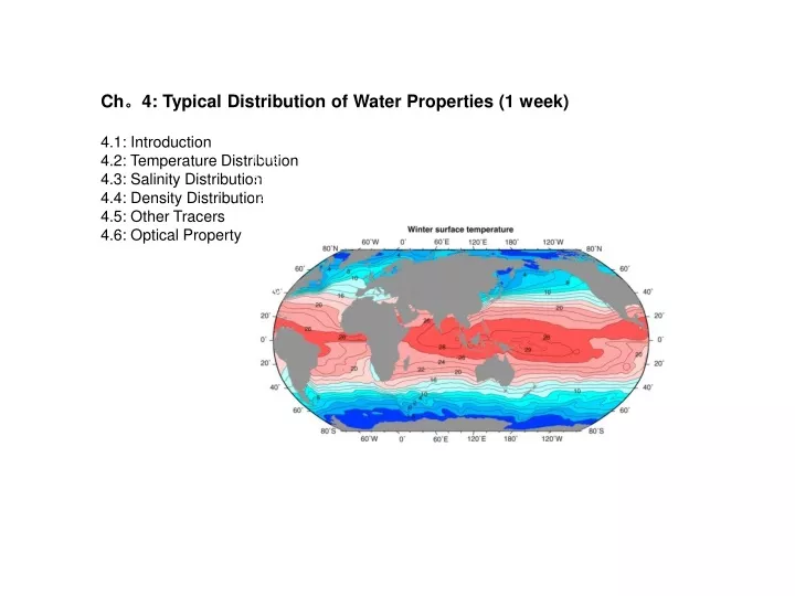 ch 4 typical distribution of water properties