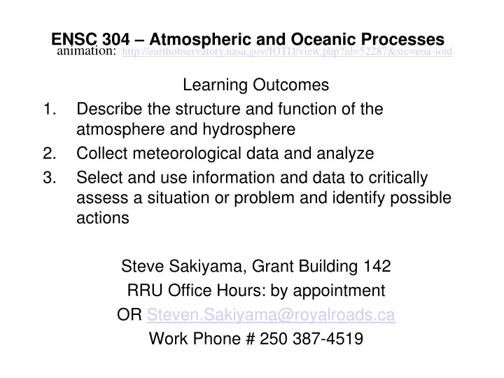 ensc 304 atmospheric and oceanic processes