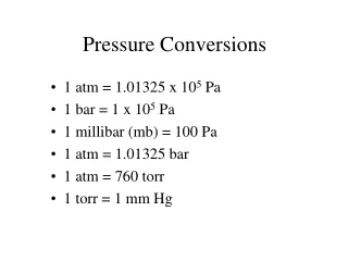 Pressure Conversions