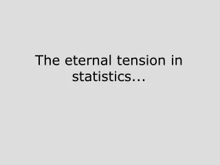 The eternal tension in statistics...