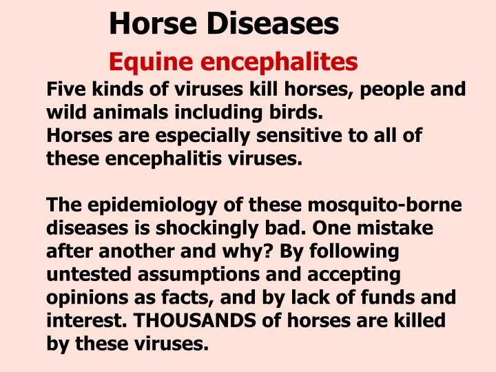 horse diseases equine encephalites five kinds