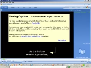 Viewing Captions…  in Windows Media Player – Version 10
