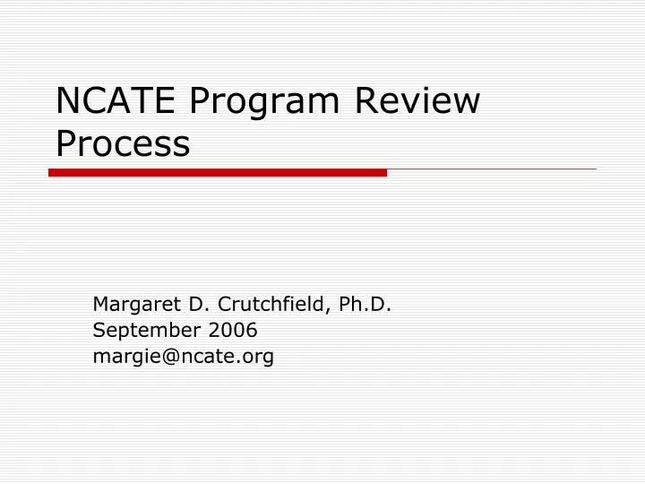 ncate program review process