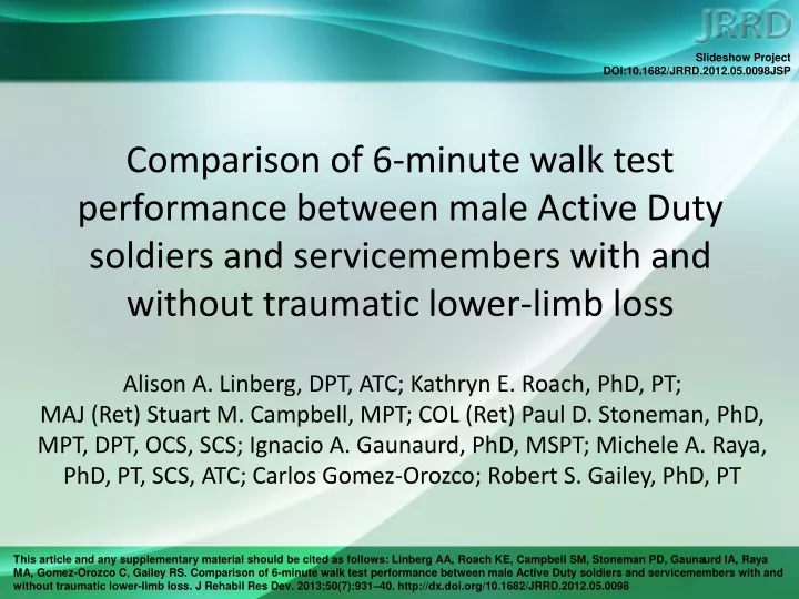 comparison of 6 minute walk test performance