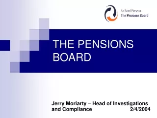 THE PENSIONS BOARD