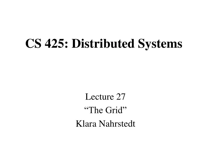 cs 425 distributed systems