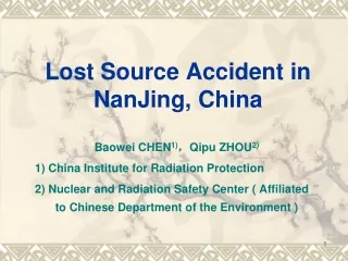 Lost Source Accident in NanJing, China