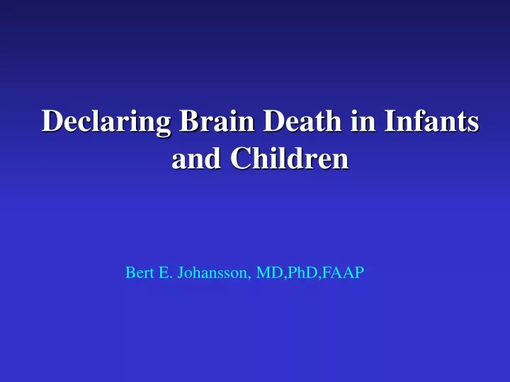 declaring brain death in infants and children