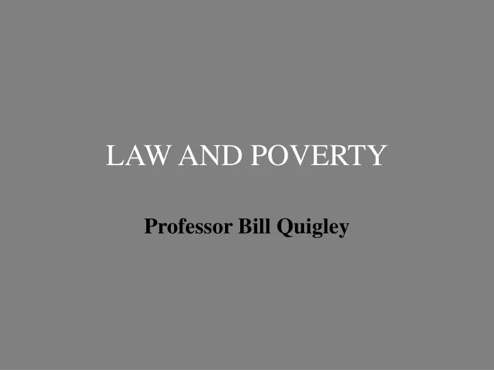 law and poverty