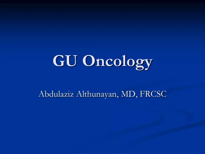 gu oncology