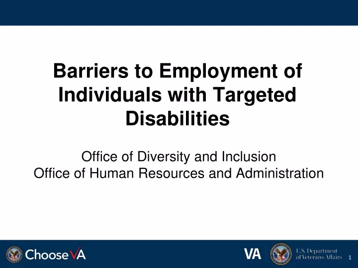 barriers to employment of individuals with targeted disabilities