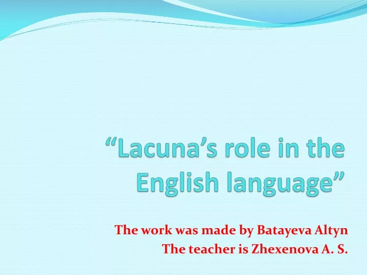 lacuna s role in the english language