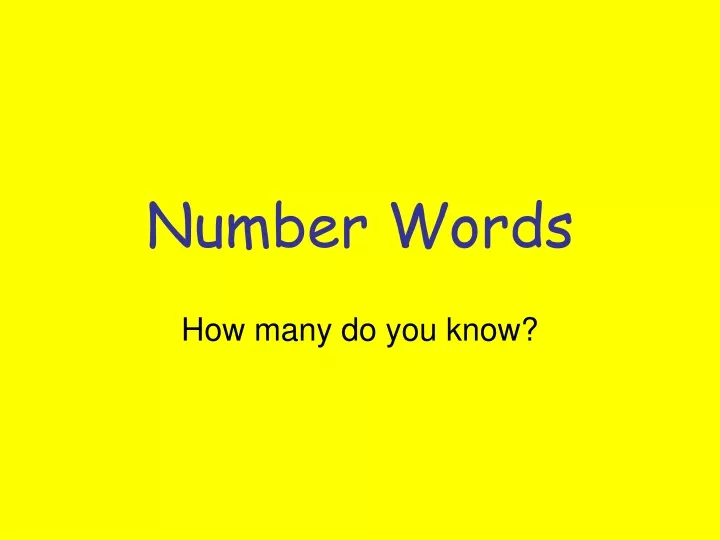 number words