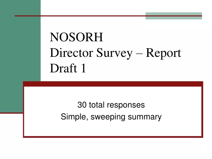 nosorh director survey report draft 1