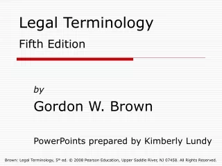 Legal Terminology Fifth Edition