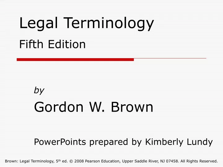 legal terminology fifth edition