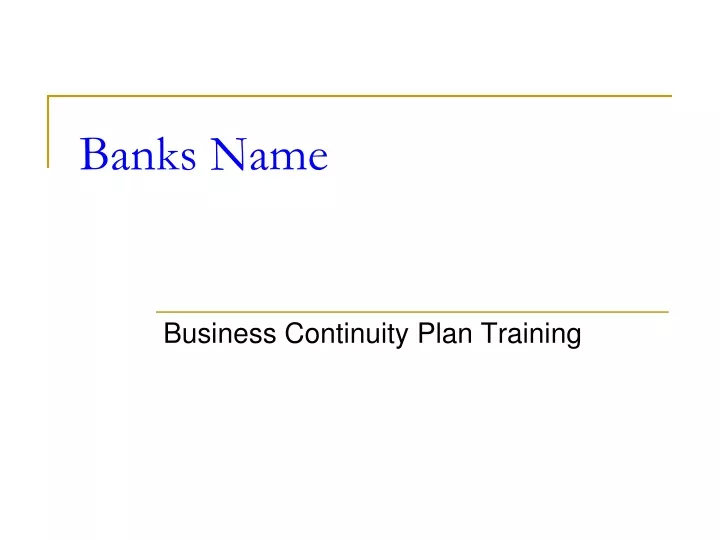 banks name