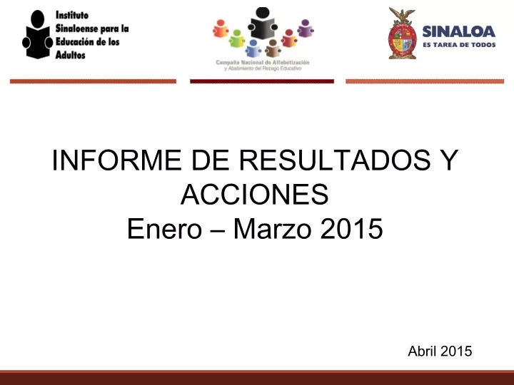 informe de resultados y acciones enero marzo 2015