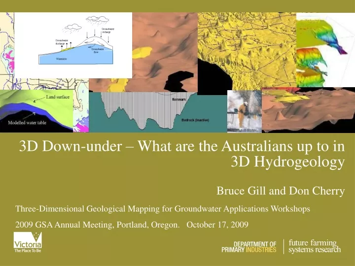 3d down under what are the australians up to in 3d hydrogeology bruce gill and don cherry