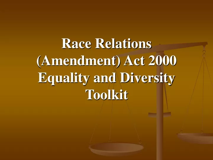 race relations amendment act 2000 equality and diversity toolkit