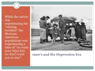 1920’s and the Depression Era