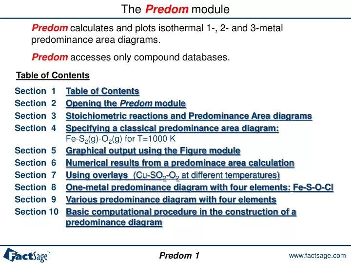 the predom module