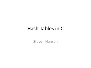 Hash Tables in C