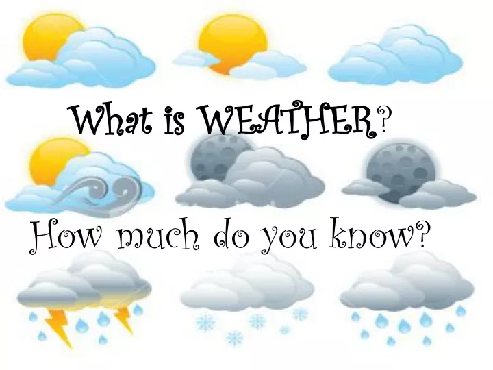 what is weather how much do you know